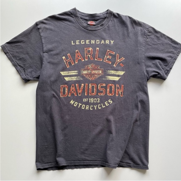 Vintage Harley-Davidson Gray Short Sleeve T-Shirt Live Free or Die NH Men’s L - Picture 1 of 8